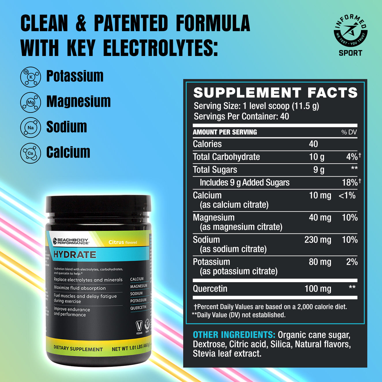 Hydrate supplement facts