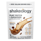 A stand-up pouch of Shakeology Plant Protein + Superfoods 