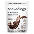 A stand-up pouch of Shakeology Plant Protein + Superfoods 