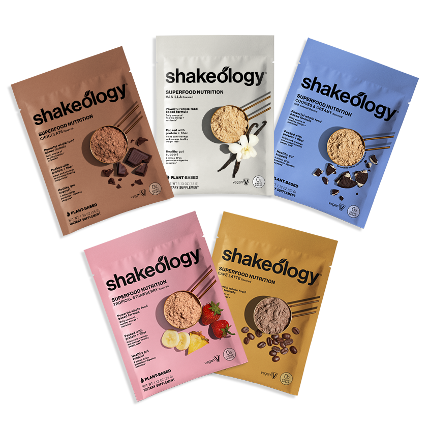 Shakeology 0g Added Sugar Vegan Variety Sample Pack
